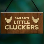 Novelty Chicken Sign Funny Little Cluckers Sign Personalised