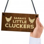 Novelty Chicken Sign Funny Little Cluckers Sign Personalised
