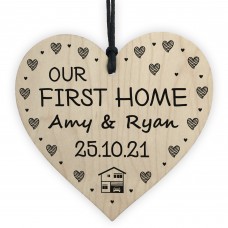 Our First Home Gift Hanging Wood Heart Friendship Gift New Home