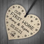 Our First Home Gift Hanging Wood Heart Friendship Gift New Home
