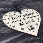 Our First Home Gift Hanging Wood Heart Friendship Gift New Home