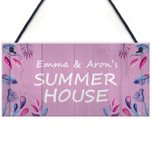 Summer House Hanging Personalised Decor Gift Sign For Garden