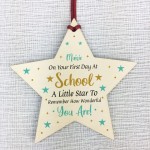 1st Day At School Gift Personalised Wooden Star Daughter Son