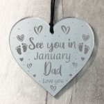 Personalised Dad To Be Gift Engraved Heart New Baby Birthday