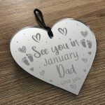 Personalised Dad To Be Gift Engraved Heart New Baby Birthday