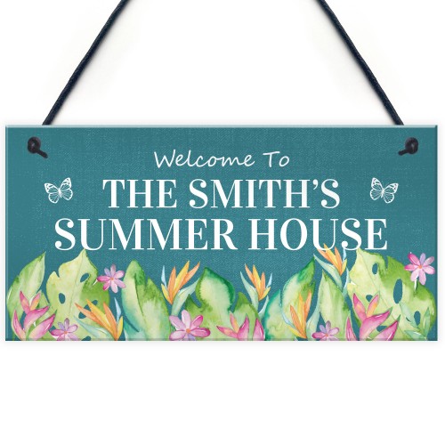 Personalised Hanging Summer House Decor Sign Garden Shed