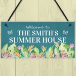 Personalised Hanging Summer House Decor Sign Garden Shed