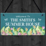 Personalised Hanging Summer House Decor Sign Garden Shed