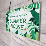 Summer House Decor PERSONALISED Hanging Sign For Garden