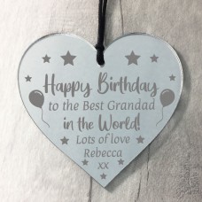 Novelty Grandad Birthday Gifts Engraved Heart Personalised Gift