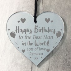 Novelty Nan Birthday Gifts Engraved Heart Personalised Gift