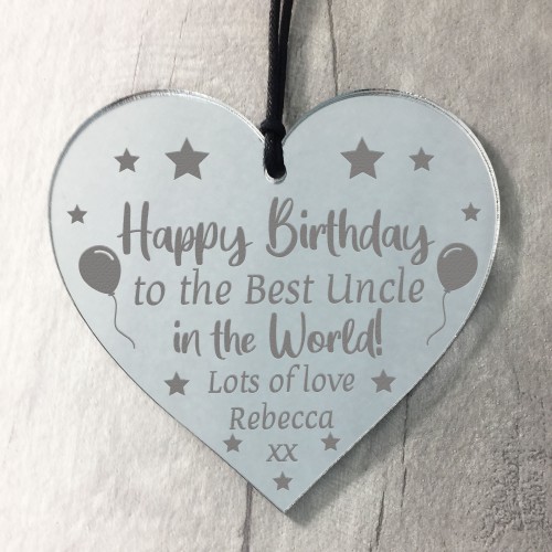 Novelty Uncle Birthday Gifts Engraved Heart Personalised Gift