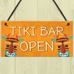 Tiki Bar OPEN Sign Novelty Decor Hanging Sign For Home Garden