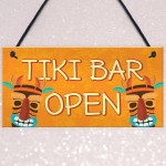 Tiki Bar OPEN Sign Novelty Decor Hanging Sign For Home Garden