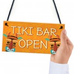 Tiki Bar OPEN Sign Novelty Decor Hanging Sign For Home Garden