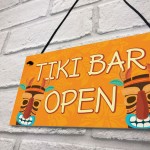 Tiki Bar OPEN Sign Novelty Decor Hanging Sign For Home Garden
