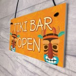 Tiki Bar OPEN Sign Novelty Decor Hanging Sign For Home Garden