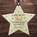 Daughter Son Friendship Gift Wooden Star Wonderful You Are