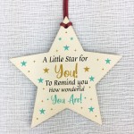 Daughter Son Friendship Gift Wooden Star Wonderful You Are