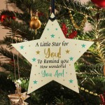 Daughter Son Friendship Gift Wooden Star Wonderful You Are