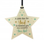 Daughter Son Friendship Gift Wooden Star Wonderful You Are