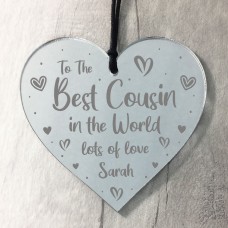 Cousin Gifts Handmade Acrylic Heart Family Plaque Birthday Xmas