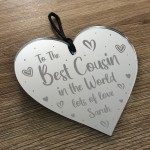 Cousin Gifts Handmade Acrylic Heart Family Plaque Birthday Xmas