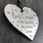 Cousin Gifts Handmade Acrylic Heart Family Plaque Birthday Xmas