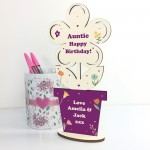 Happy Birthday Gift For Auntie Personalised Wooden Flower