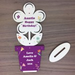 Happy Birthday Gift For Auntie Personalised Wooden Flower