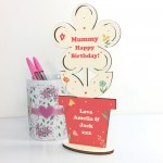 Gift For Mummy Birthday Personalised Wooden Flower Mummy Gift