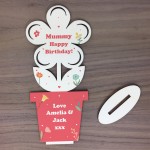 Gift For Mummy Birthday Personalised Wooden Flower Mummy Gift