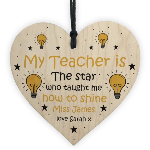 Teacher Gift Shine Stars Leaving School Nursery Personalised