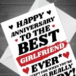 Funny Joke Anniversary Card For Girlfriend Greetings Card