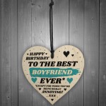 Funny Joke Gift For Boyfriend Birthday Wood Heart Best Boyfriend