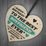 Funny Joke Gift For Boyfriend Birthday Wood Heart Best Boyfriend