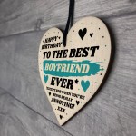 Funny Joke Gift For Boyfriend Birthday Wood Heart Best Boyfriend