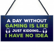 Funny Humour Gaming Sign Hanging Plaque Bedroom Sign Gamer Gift