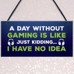 Funny Humour Gaming Sign Hanging Plaque Bedroom Sign Gamer Gift