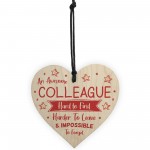 Awesome COLLEAGUE Gift Wood Heart Colleague Birthday Xmas