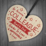 Awesome COLLEAGUE Gift Wood Heart Colleague Birthday Xmas