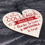 Awesome COLLEAGUE Gift Wood Heart Colleague Birthday Xmas
