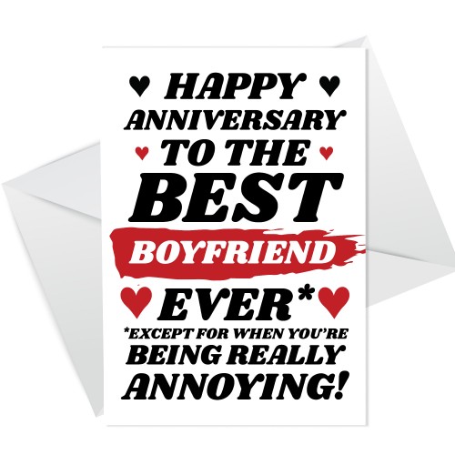 Funny Joke Anniversary Card For Best Boyfriend Rude Card For Him