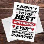 Funny Joke Anniversary Card For Best Boyfriend Rude Card For Him