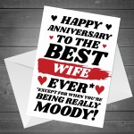 Funny Joke Anniversary Card For Best Wife Rude Card For Him