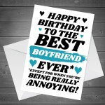 Funny Joke Birthday Card For Best Boyfriend Rude Card For Him