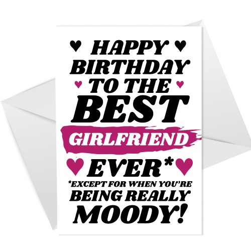 Funny Joke Birthday Card For Best Girlfriend Rude Card For Her