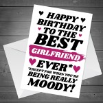 Funny Joke Birthday Card For Best Girlfriend Rude Card For Her