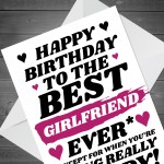 Funny Joke Birthday Card For Best Girlfriend Rude Card For Her