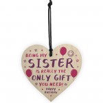 Funny Sister Birthday Gifts From Brother Novelty Wooden Heart